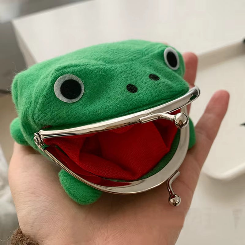 1PC Frog Coin Purses Cartoon Wallet Pouch Anime Manga Shape Fluff Clutch Cosplay Cute Wallet Purse Coin Holder Girls Gift