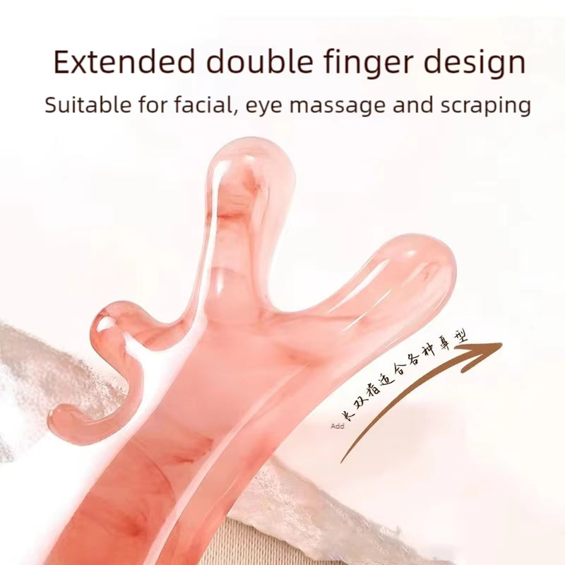 Head Massage Scalp Four-In-One Massage Comb Meridian Scalp Resin Scalp Massage Comb Head Unblocking Face Nose Massager Guasha