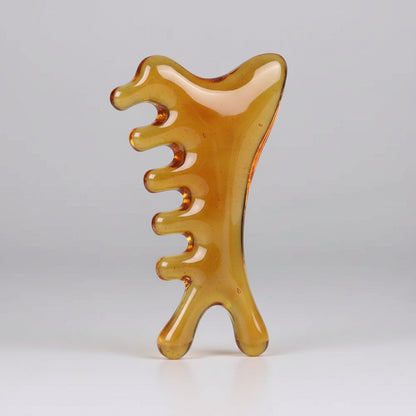 Head Massage Scalp Four-In-One Massage Comb Meridian Scalp Resin Scalp Massage Comb Head Unblocking Face Nose Massager Guasha