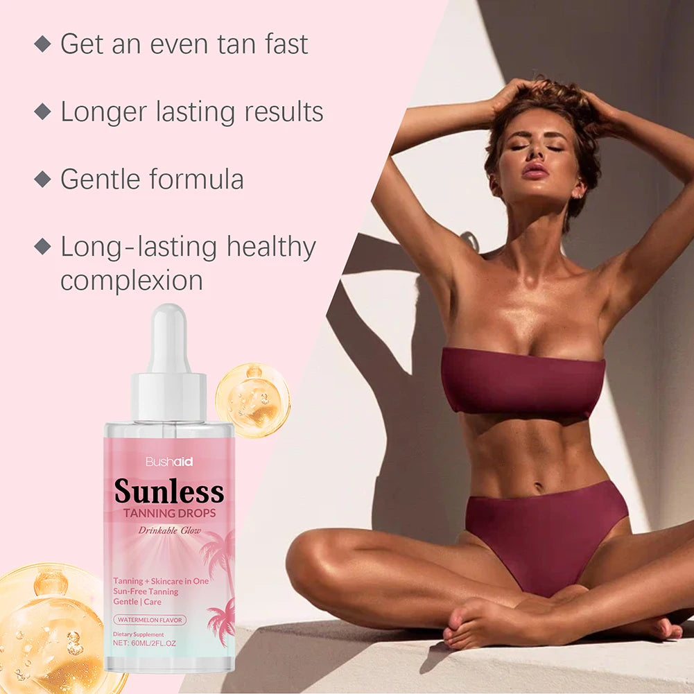 Achieve a Radiant Sun-Kissed Glow with Our Moisturizing Sunless Tanning Drops - Perfect for Face and Body