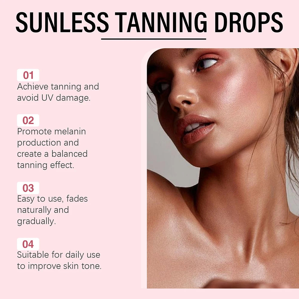 Achieve a Radiant Sun-Kissed Glow with Our Moisturizing Sunless Tanning Drops - Perfect for Face and Body