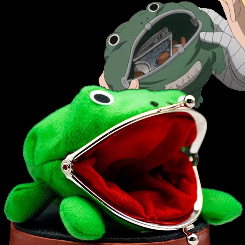 1PC Frog Coin Purses Cartoon Wallet Pouch Anime Manga Shape Fluff Clutch Cosplay Cute Wallet Purse Coin Holder Girls Gift