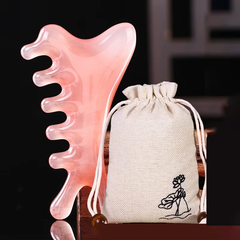 Head Massage Scalp Four-In-One Massage Comb Meridian Scalp Resin Scalp Massage Comb Head Unblocking Face Nose Massager Guasha